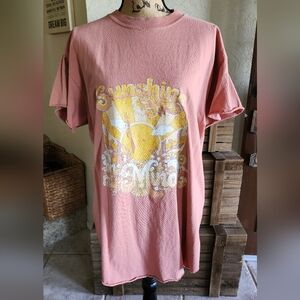Pebby Forevee Sunshine Graphic Coral Colored T-Shirt
